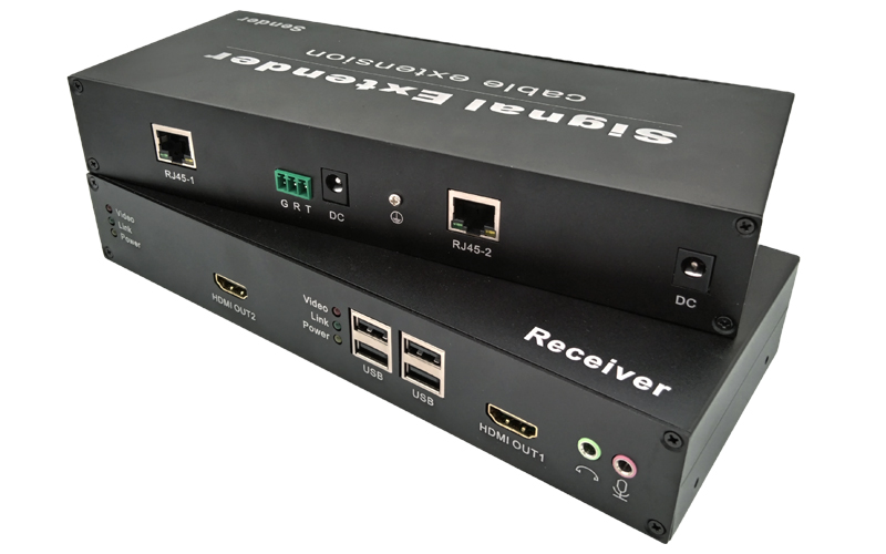 IPHE2A-120U(AS)-(2P) （Double HDMI + USB2.0 +AUDIO+MIC+RS232 KVM extended by 120m）