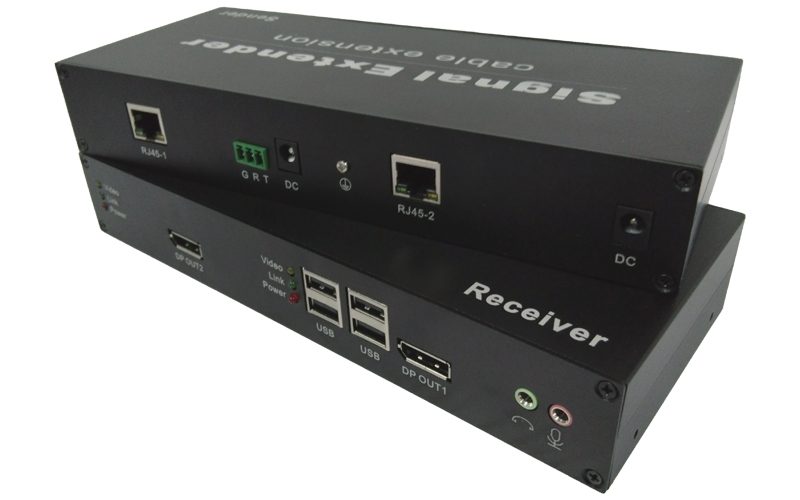 IPDD2A-120U(AS)-(2P)（Double DP + USB2.0 +AUDIO+MIC+RS232 KVM extended by 120m）